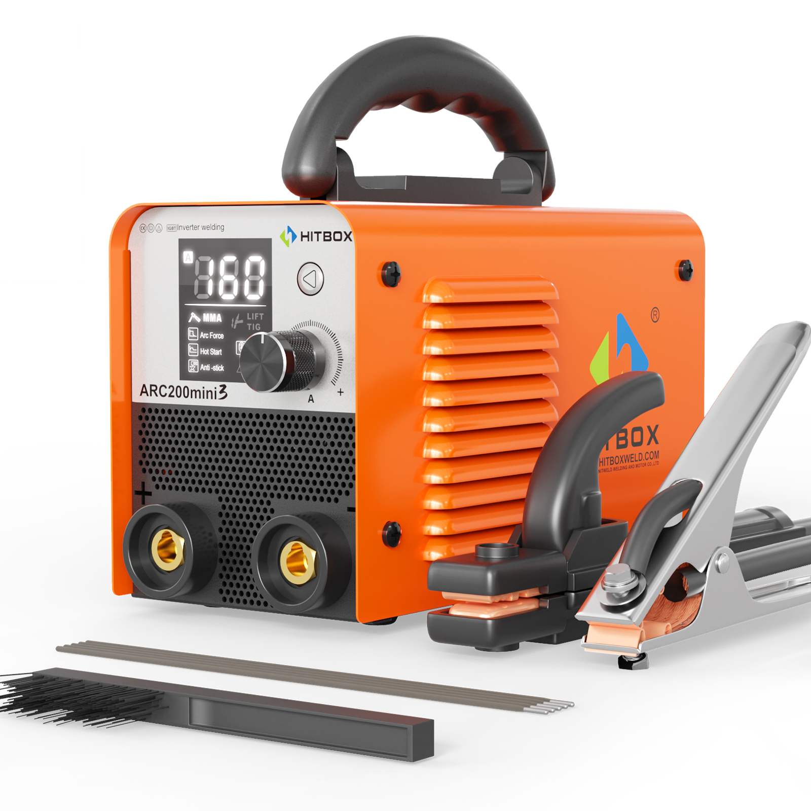 HITBOX Poste à Souder Inverseur ARC200D MINI3 - 2 En 1 ARC/LIFT TIG, IGBT DC, LCD Digital | Portable 2.7kg, Pour Débutants